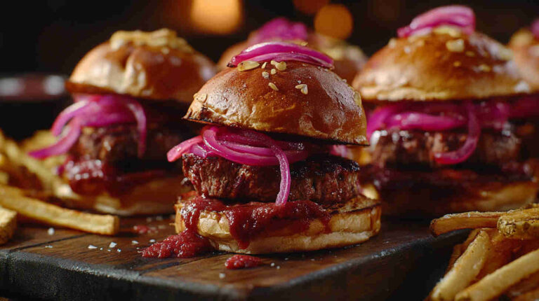 BBQ Beef Sliders with Pickled Onions