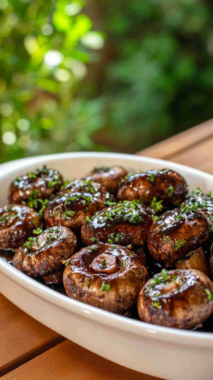 Balsamic Glazed Baked Mushrooms – Easy Side Dish
