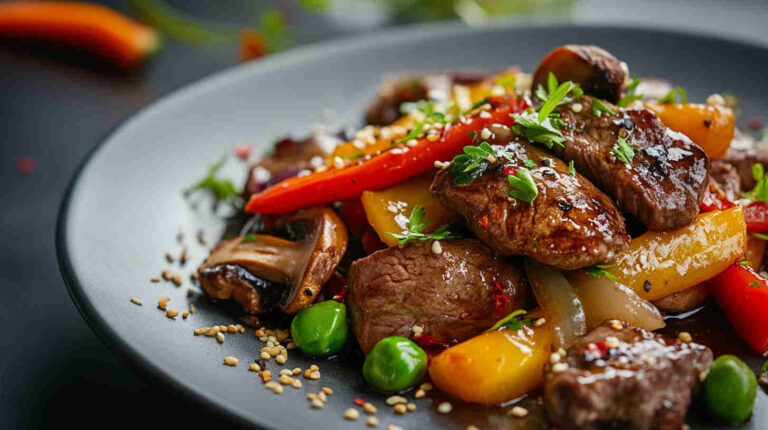 Beef and Mushroom Stir-Fry with Soy Ginger Sauce