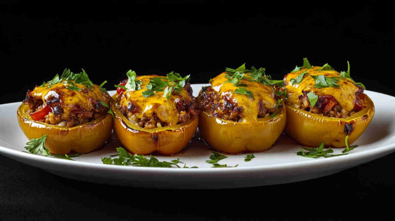Cheesy Beef Stuffed Bell Peppers
