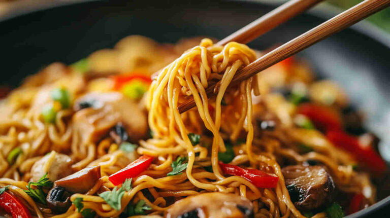 Chinese Style Mushroom Chow Mein Recipe