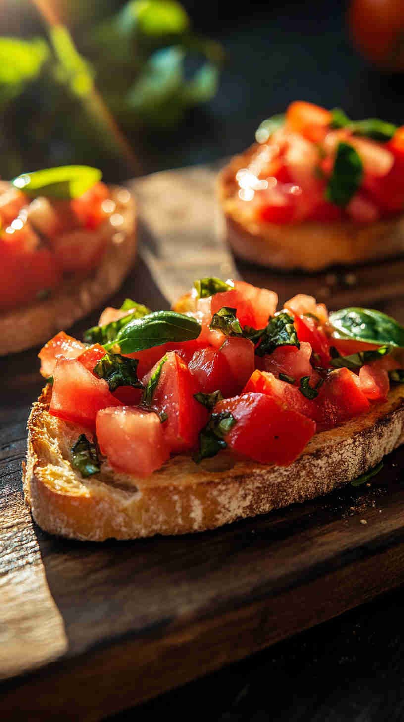 Classic Italian Bruschetta with Tomato and Basil Recipe