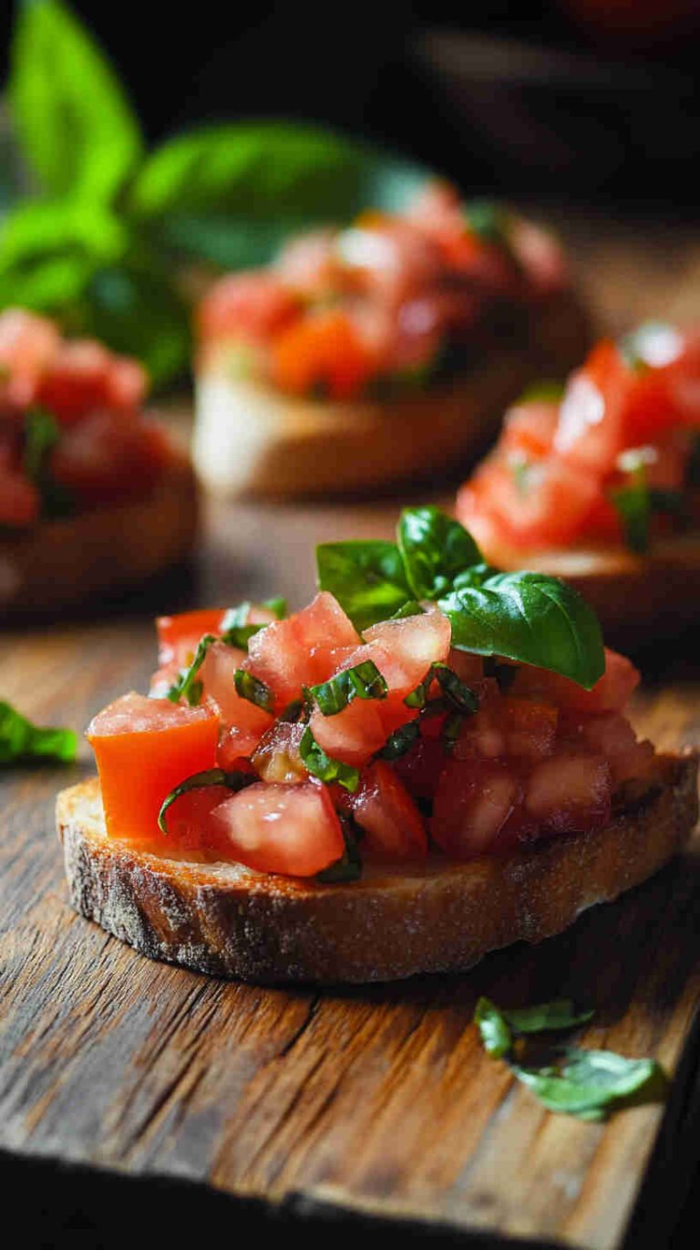 Classic Italian Bruschetta with Tomato and Basil Recipe