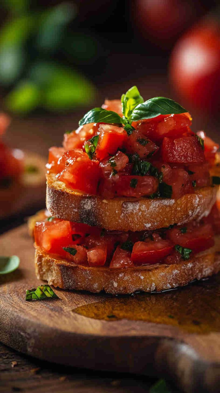 Classic Italian Bruschetta with Tomato and Basil Recipe
