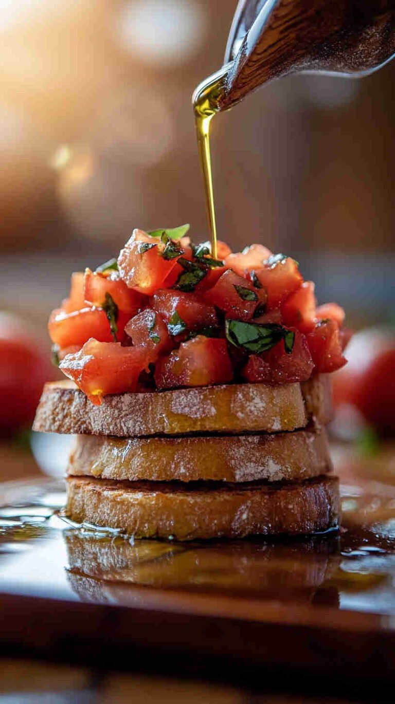Classic Italian Bruschetta with Tomato and Basil Recipe