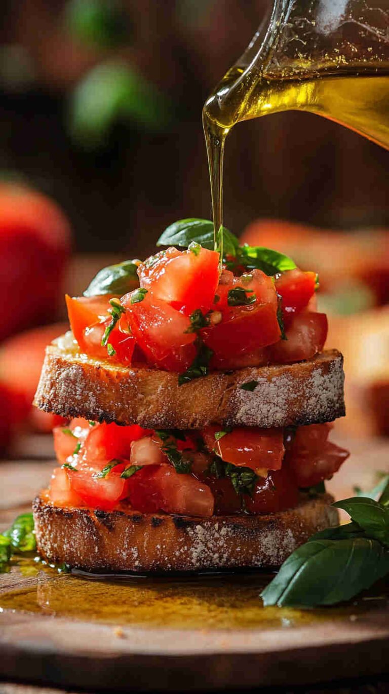 Classic Italian Bruschetta with Tomato and Basil Recipe