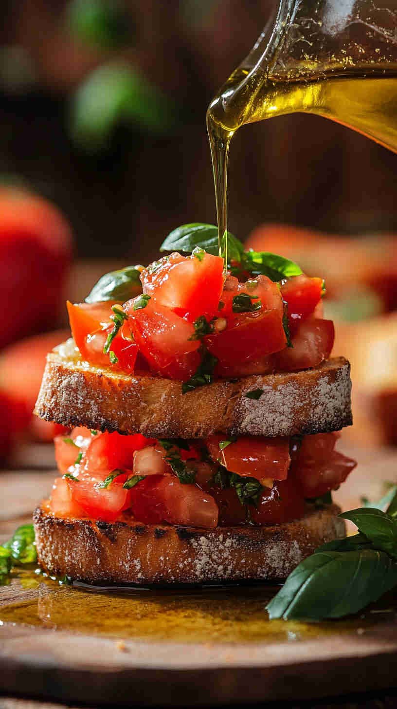 Classic Italian Bruschetta with Tomato and Basil Recipe
