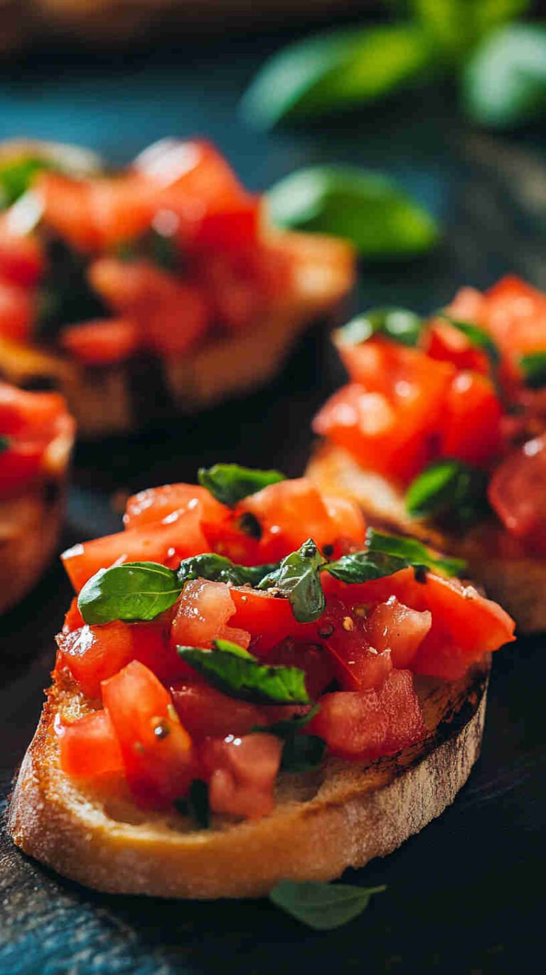 Classic Italian Bruschetta with Tomato and Basil Recipe