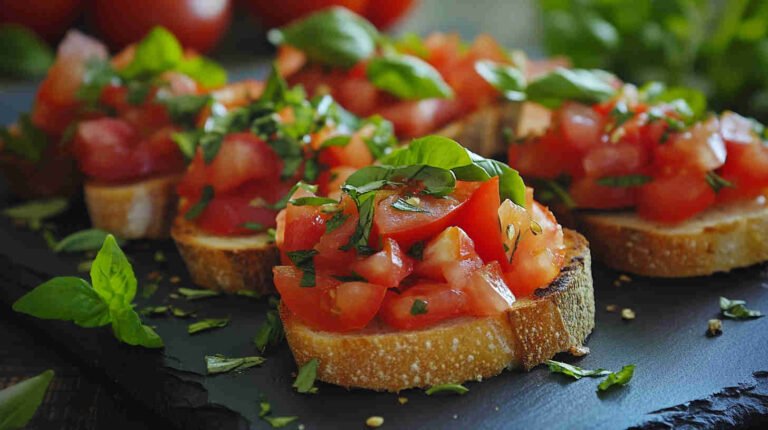 Classic Italian Bruschetta with Tomato and Basil Recipe