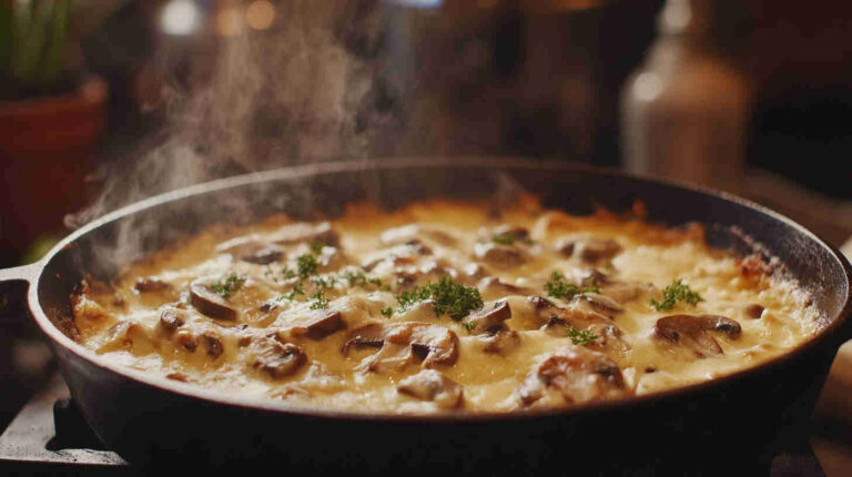 Creamy Baked Mushroom and Cheese Casserole