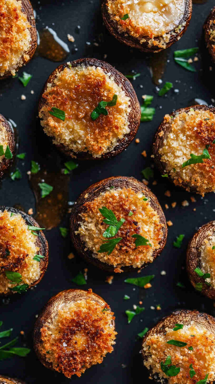 Crispy Baked Mushrooms with Panko Crumbs
