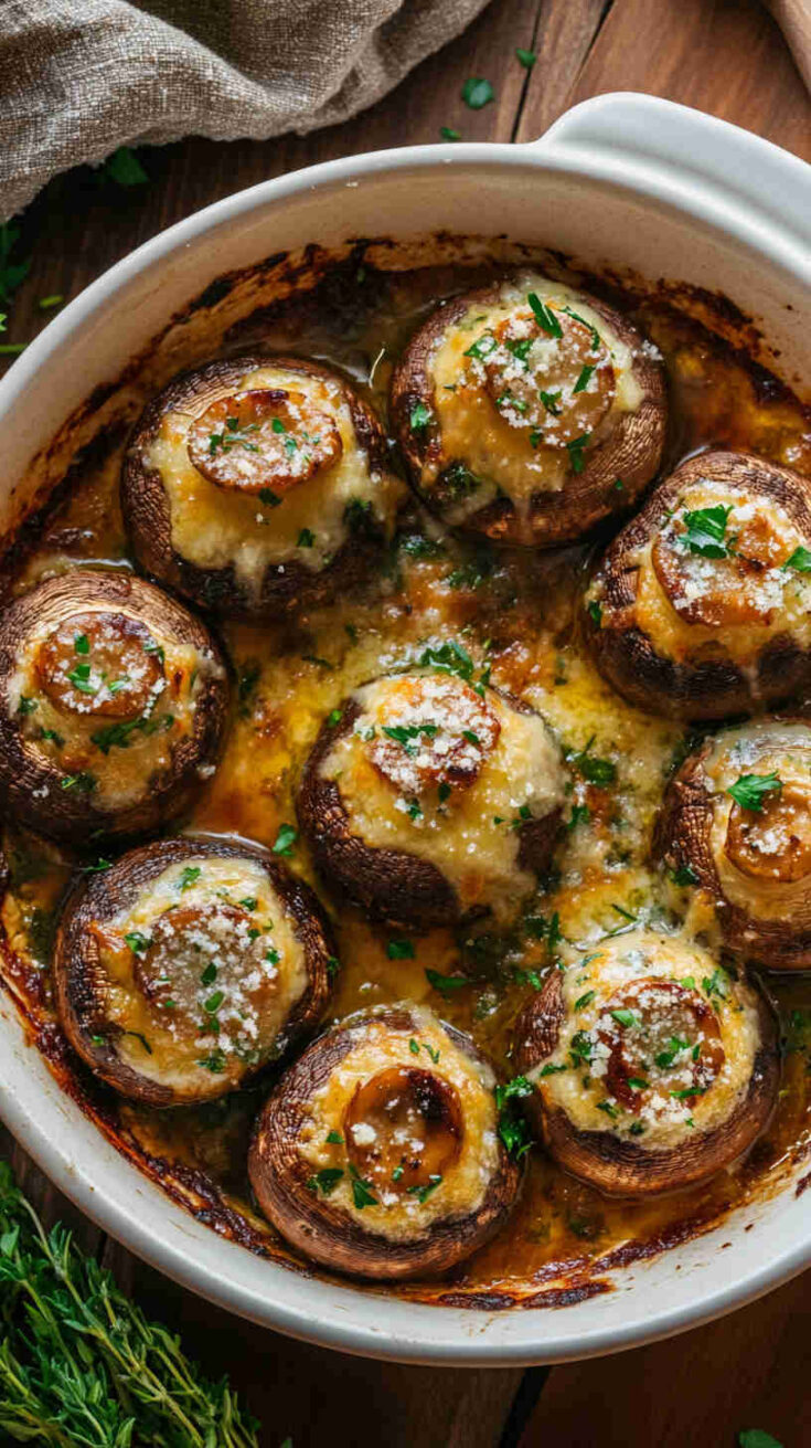 Easy Oven-Baked Mushrooms with Parmesan and Herbs