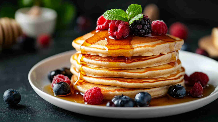 Fluffy Multigrain Pancakes with Honey Butter Recipe