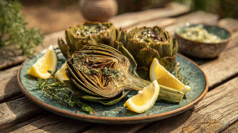 Grilled Artichokes with Lemon and Herbs