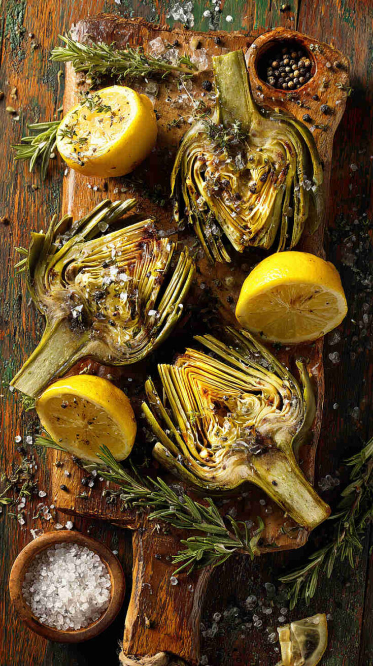 Grilled Artichokes with Lemon and Herbs