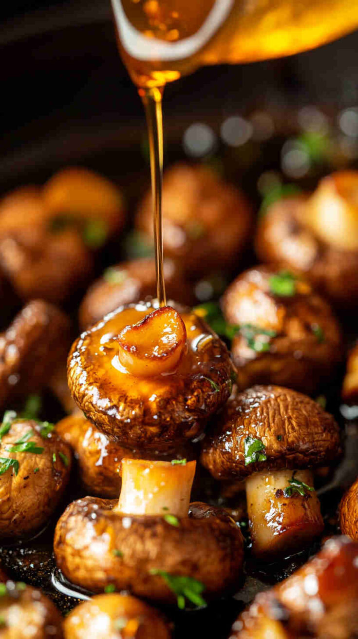 Honey Garlic Air Fryer Mushrooms Recipe