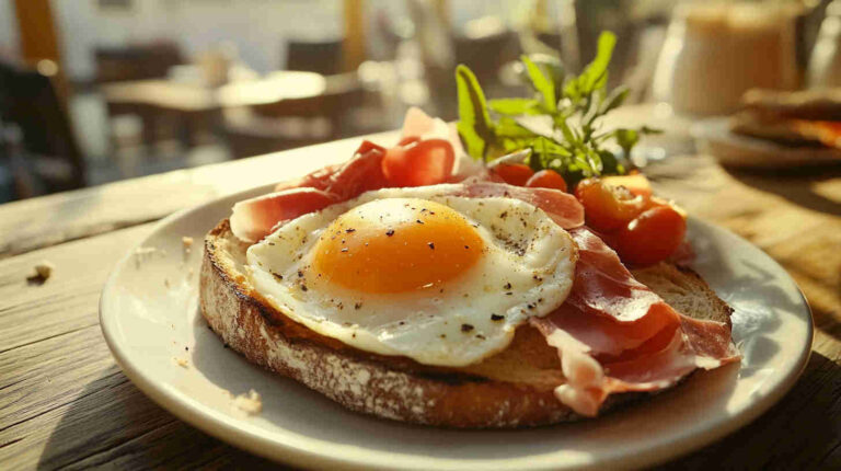 Italian Breakfast Egg and Prosciutto Toast Recipe