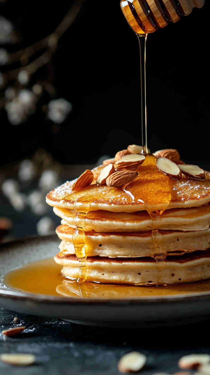 Italian Breakfast Pancakes with Honey and Almonds Recipe
