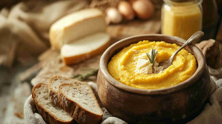 Italian Breakfast Polenta with Cheese and Herbs Recipe