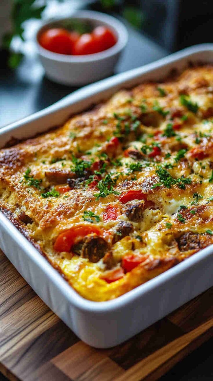 Italian Breakfast Strata with Eggs and Vegetables Recipe
