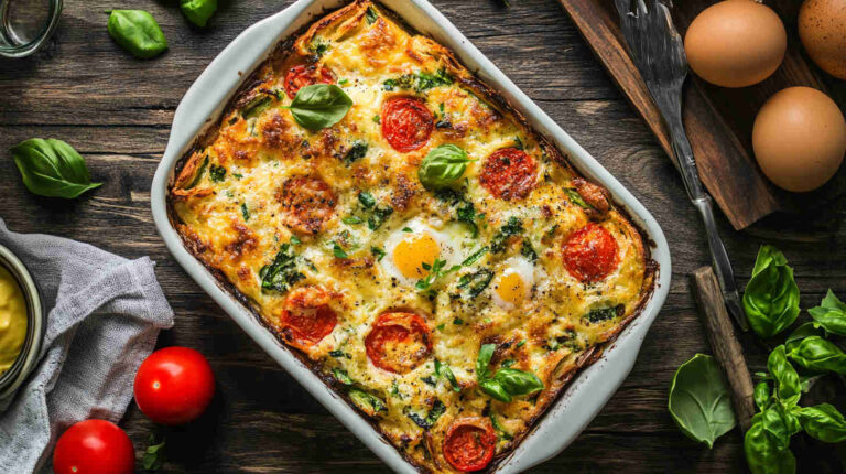 Italian Breakfast Strata with Eggs and Vegetables Recipe