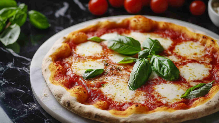 Italian Margherita Pizza with Fresh Basil Recipe