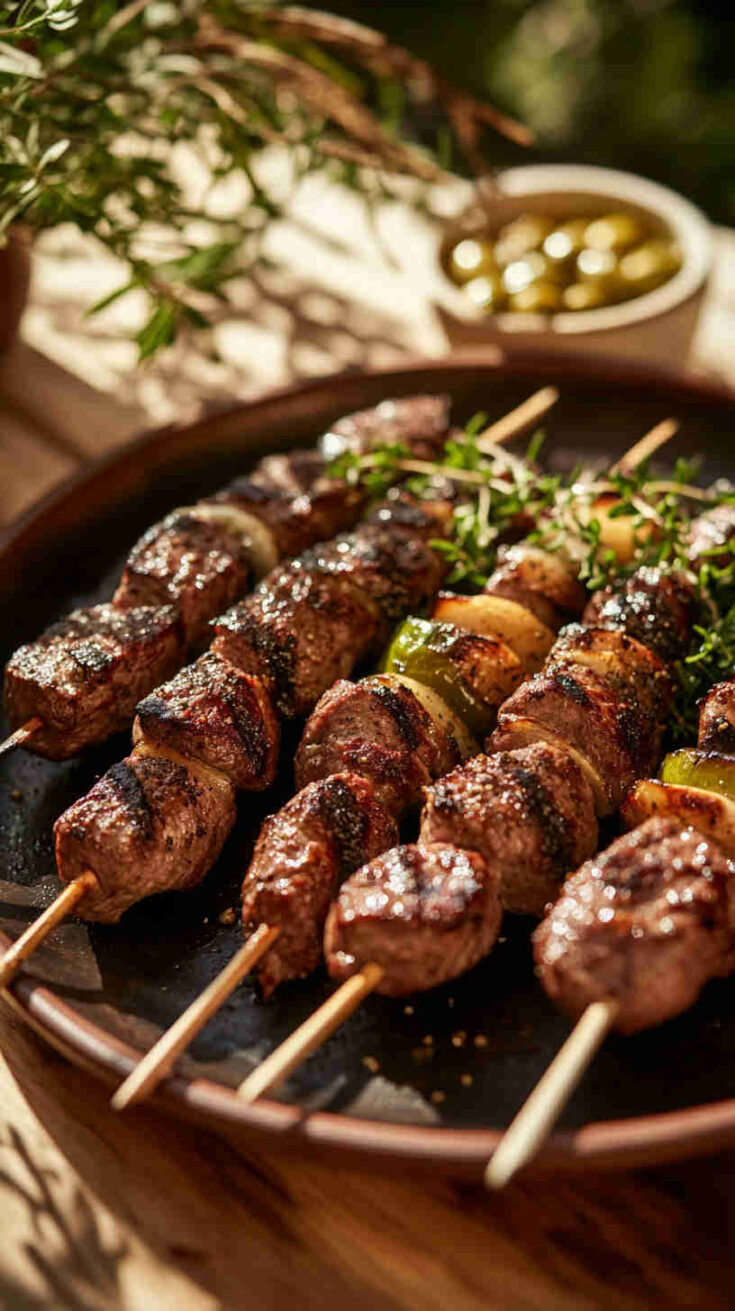 Italian-Mediterranean Lamb Meatball Skewers Recipe