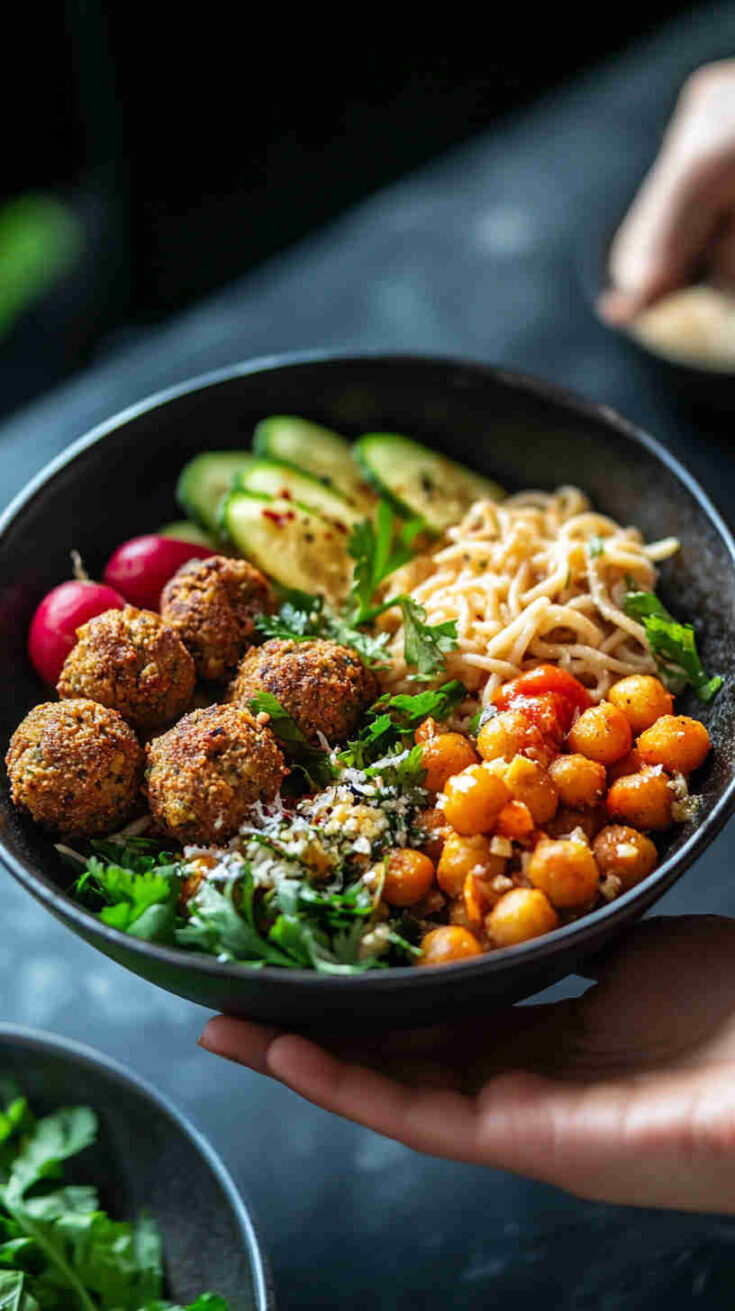 Italian-Middle Eastern Falafel Pasta Recipe