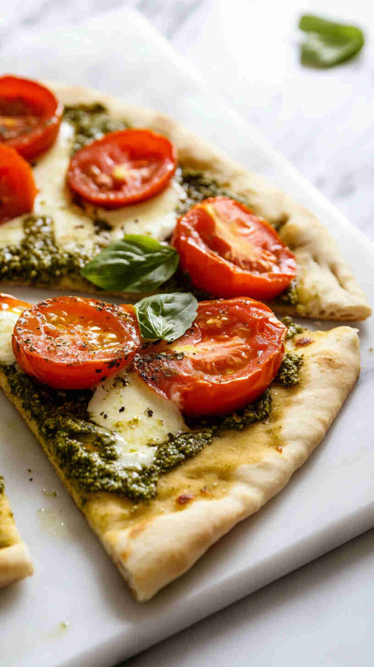 Italian Pesto and Tomato Flatbread Recipe