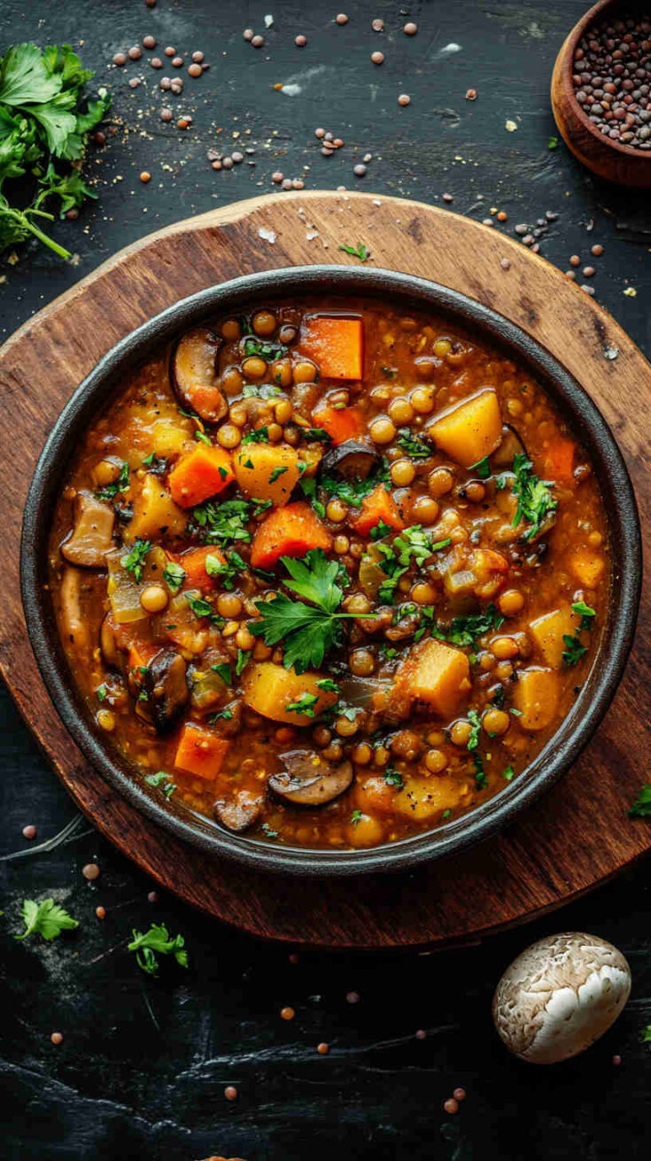 Mushroom and Lentil Stew Budget Recipe