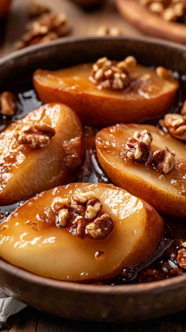 Maple Roasted Pears with Walnuts