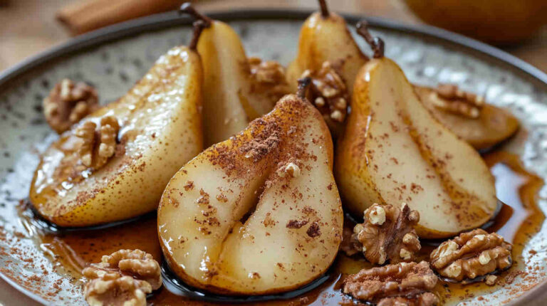 Maple Roasted Pears with Walnuts