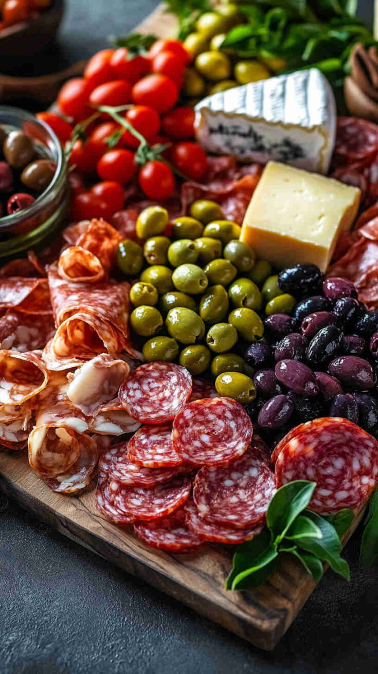 Mediterranean Antipasto Platter with Olives and Cheeses Recipe