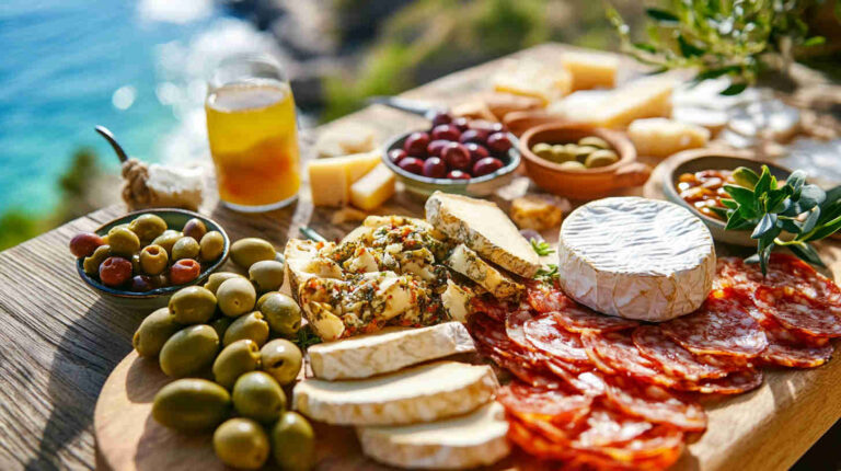 Mediterranean Antipasto Platter with Olives and Cheeses Recipe
