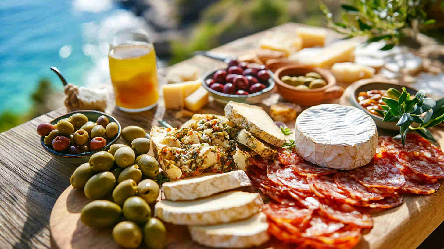 Mediterranean Antipasto Platter with Olives and Cheeses Recipe