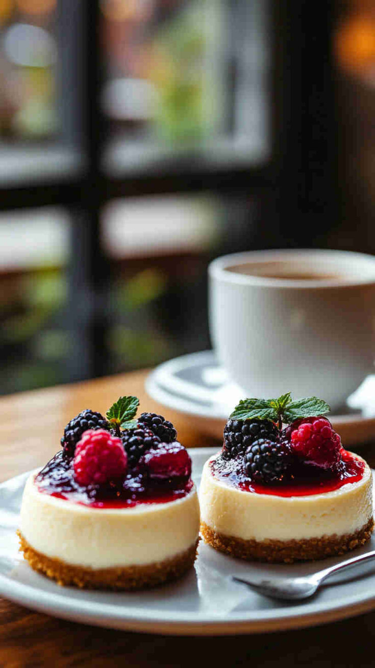Mini Cheesecakes with Berry Compote
