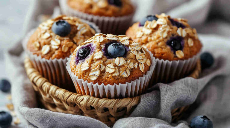Oat Flour Blueberry Muffins