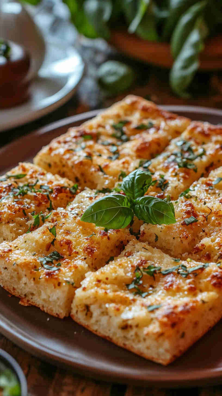 Pesto and Parmesan Focaccia Bread