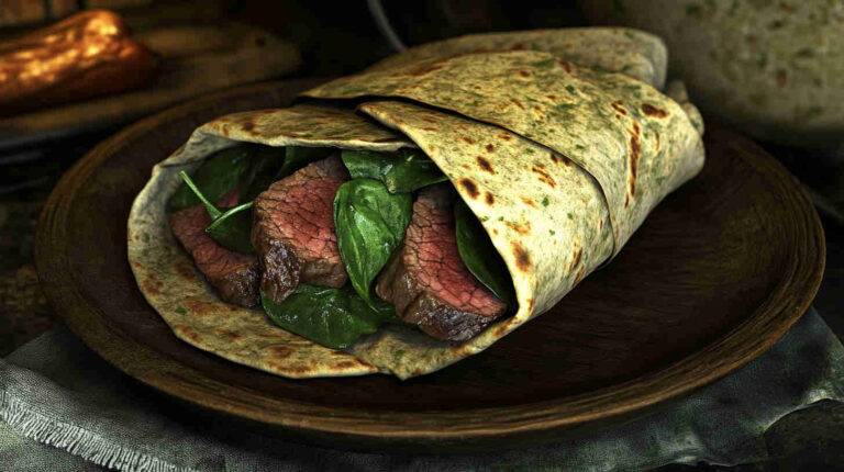Roast Beef and Spinach Wraps