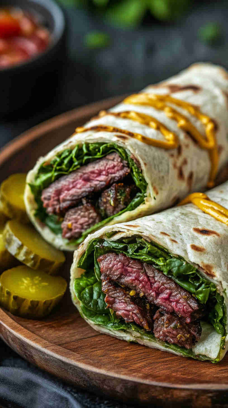 Roast Beef and Spinach Wraps