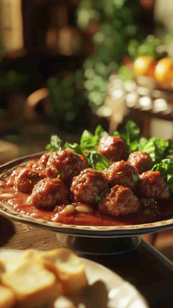 Savory Beef Meatballs in Marinara Sauce