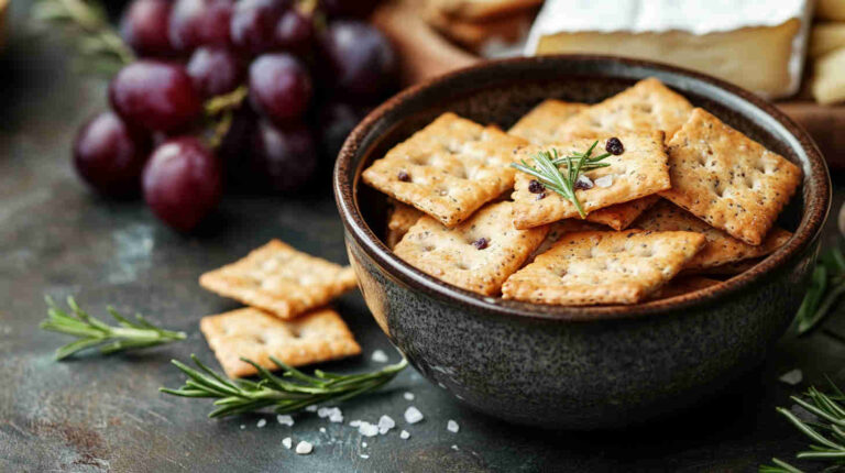 Spelt Flour Crackers with Sea Salt and Rosemary