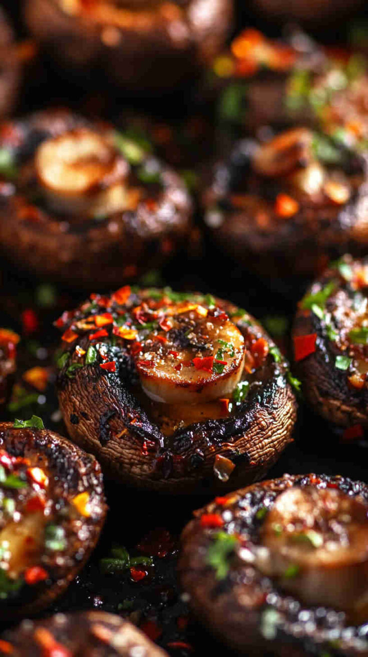 Spicy Baked Mushrooms with Chili and Parmesan