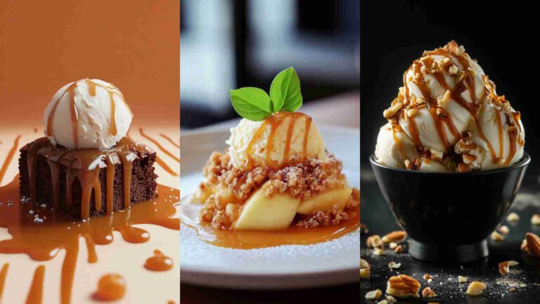 Vanilla Ice Cream with Caramel Drizzle