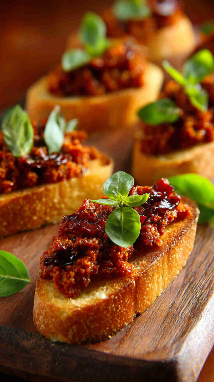 Sun-Dried Tomato Pesto Crostini