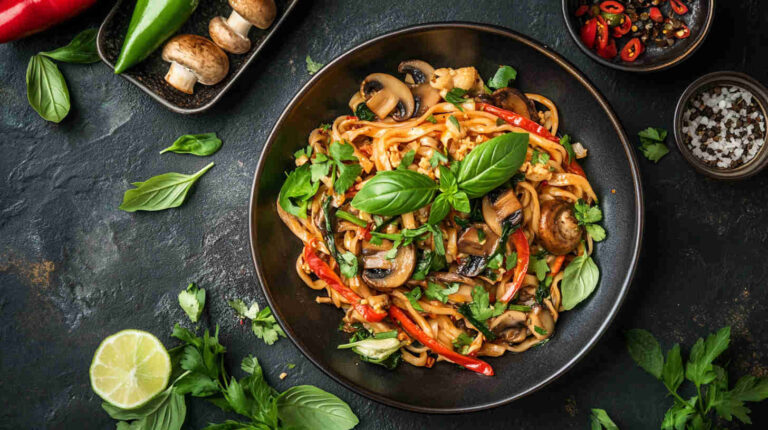 Thai Mushroom Drunken Noodles Recipe