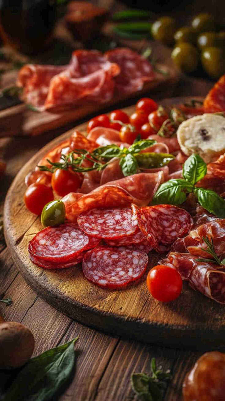 Traditional Italian Antipasto Platter with Salami Recipe