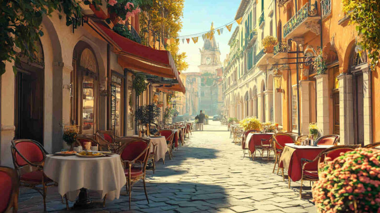 Traditional Italian Breakfast with Cappuccino and Pastries Recipe