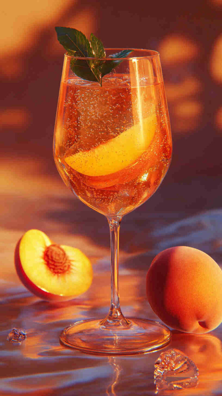 Aperol Spritz with a Peach Infusion