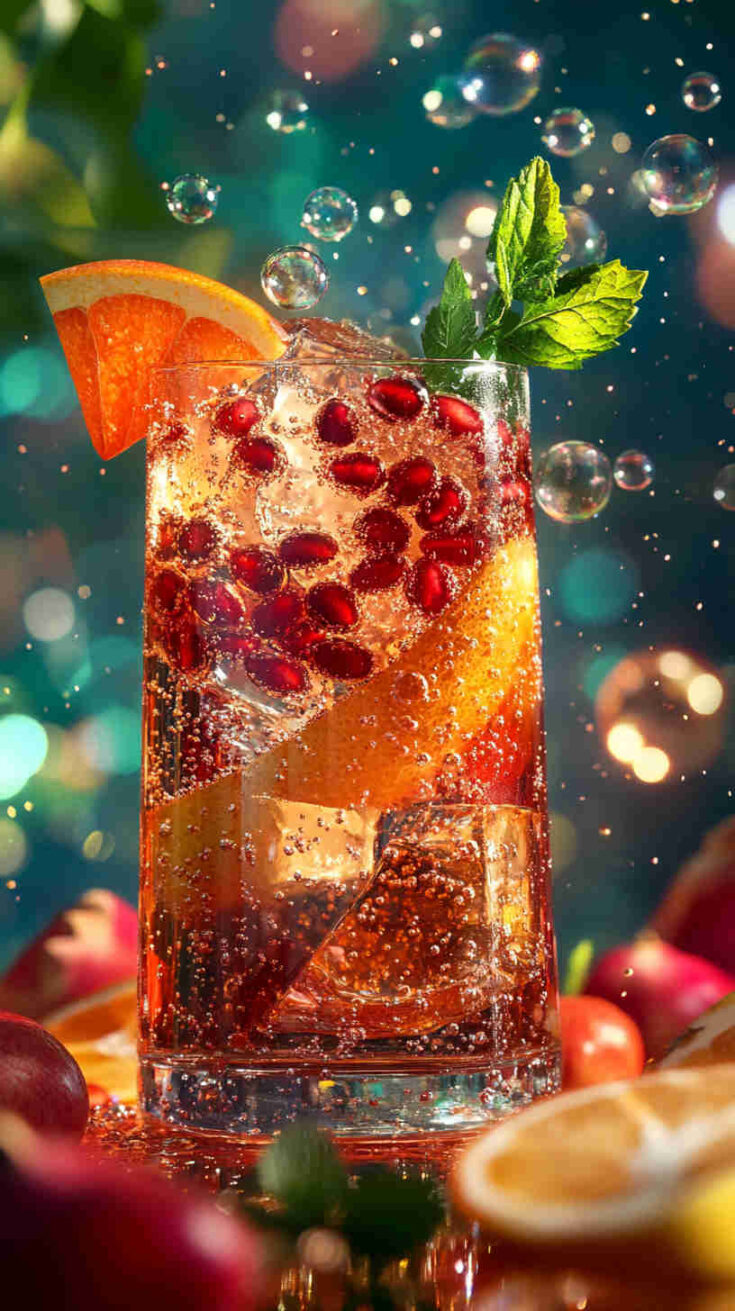 Aperol Spritz with a Pomegranate Twist